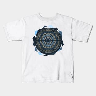 Blue Geometric Mandala: Embrace Serenity and Geometry Kids T-Shirt